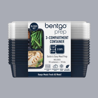 Bentgo Prep 3-Compartment Meal Prep Containers (20-Piece)