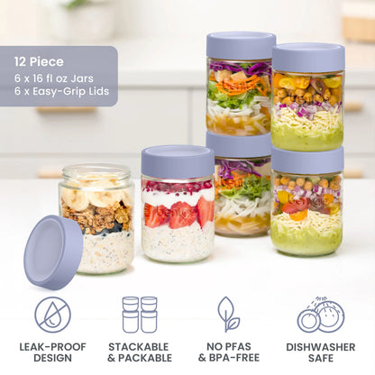 Bentgo Leak-Proof Glass Food Jars (16 fl oz Jars)