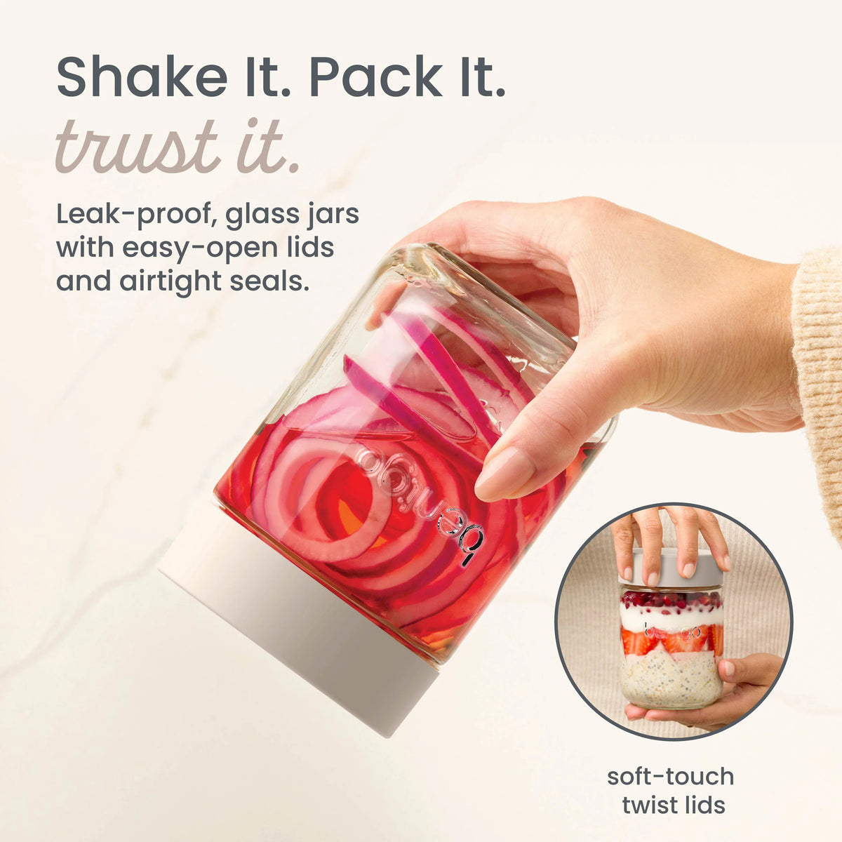 Bentgo Leak-Proof Glass Food Jars (16 fl oz Jars)