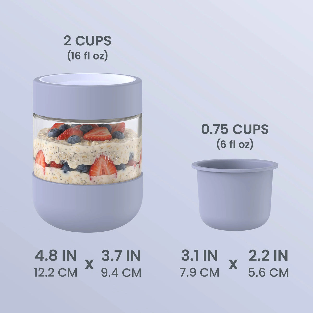 Bentgo Leak-Proof Glass Food Jars, Boots, & Inner Cup (16 fl oz Jars)
